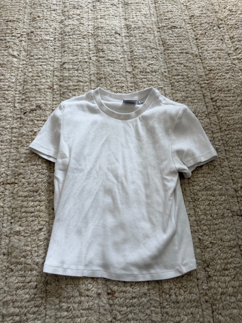 Aritzia White Short Sleeve Kids Crew Tee